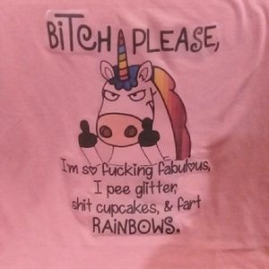 Pink handmade  unicorn shirt